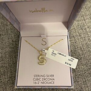 Gold and Silver Cubic Zirconia Initial Necklace